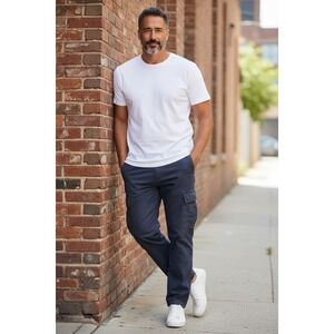 Old Navy 94 Cargo Pants Mens 34x32 Navy Blue Straight Leg Ripstop Cotton Outdoor